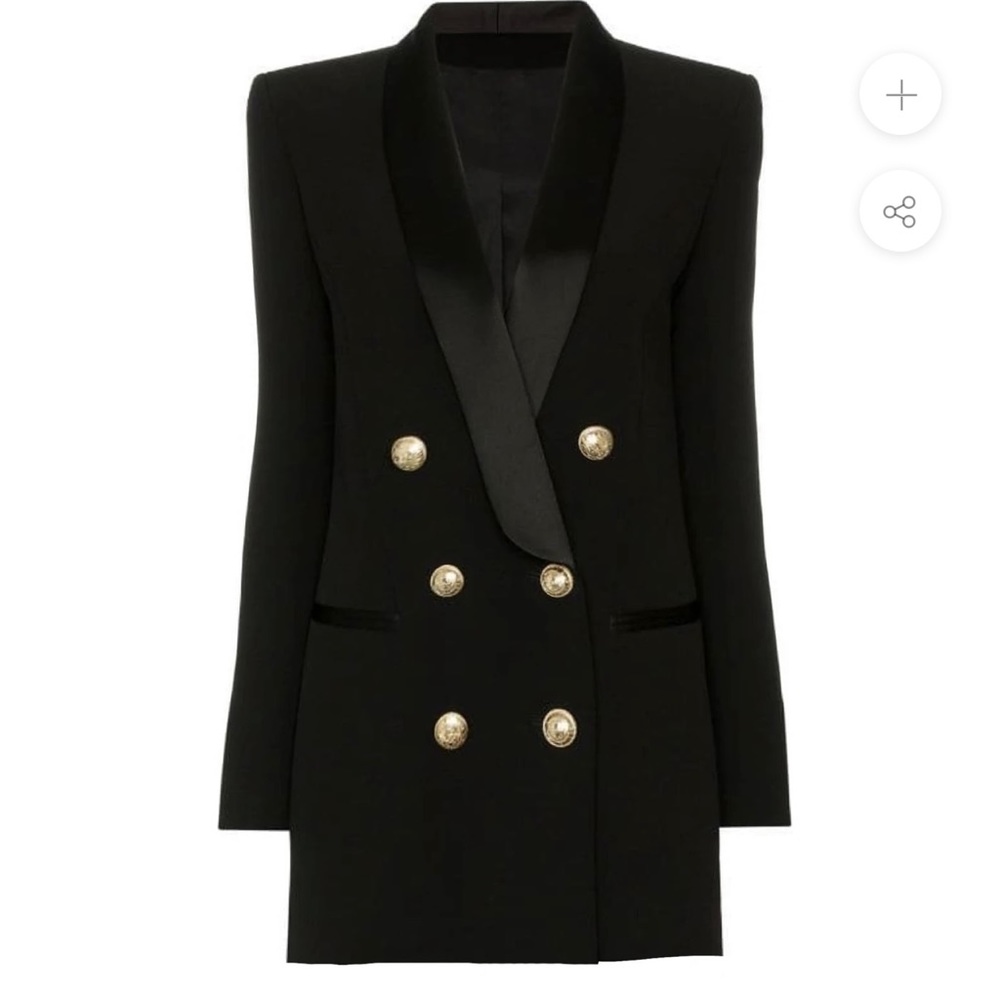 SATIN COLLAR BLAZER DRESS